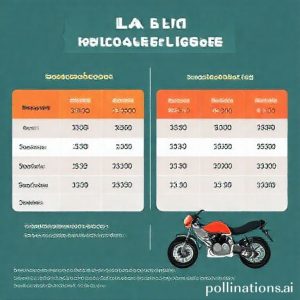 A clear and easy-to-understand infographic or table visualizing the estimated loan amounts, interest rates (sewa modal), and monthly installments for different motorcycle appraisal values. It should look professional and informative.
