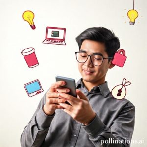 A person looking at their smartphone, surrounded by floating icons representing small online businesses like a coffee cup, a laptop, a shopping cart, and a money bag, signifying