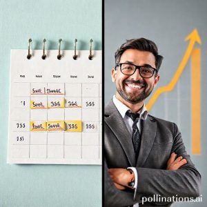 A split image showing on one side a calendar with 