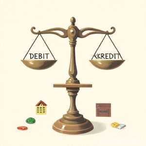 An illustration of a balanced old-fashioned scale, with