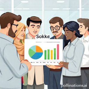 An illustration showing several people of diverse backgrounds looking at a pie chart and bar graph related to financial investments, with a prominent
