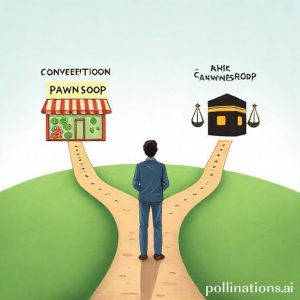 An illustration showing two paths diverging, one labeled