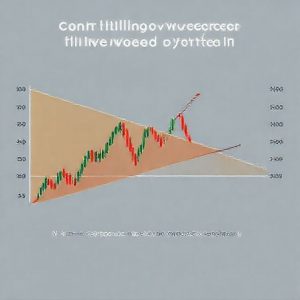 Grafik yang menunjukkan contoh falling wedge pattern yang ideal dengan garis tren konvergen yang jelas dan penurunan volume.