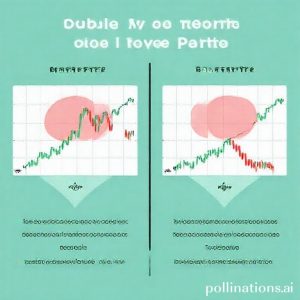 Ilustrasi yang membandingkan double bottom pattern dengan double top pattern, menyoroti perbedaan visual dan implikasi trading.