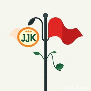 Perbandingan visual antara pinjol legal (logo OJK, senyum, transparansi) dan pinjol ilegal (siluet gelap, bunga mencekik, ancaman, data pribadi bocor) dalam bentuk dua sisi.