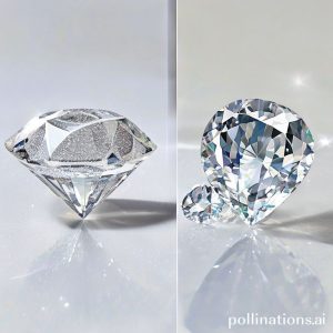 A comparison image showing a real diamond next to various fake diamonds (Cubic Zirconia, Moissanite). One side shows the subtle sparkle of a real diamond, the other side shows the excessive, disco-ball-like sparkle of fake diamonds.