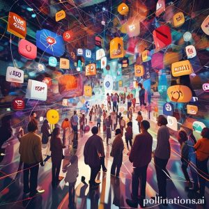 A diverse group of people from different backgrounds interacting with various brand logos floating in an abstract, interconnected digital space, representing widespread brand recognition and engagement in the digital age.