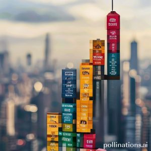 A growth chart or upward arrow made of building blocks, with each block labeled with a brand awareness strategy (e.g.,