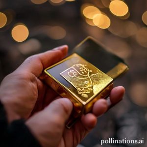 A person holding a physical gold bar, with a blurred smartphone showing the Tring app in the background, illustrating the option to convert digital gold to physical.