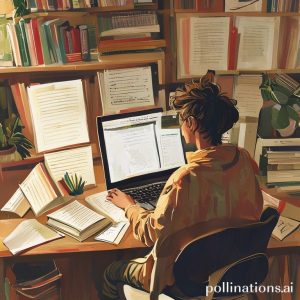 A person sitting at a desk looking determined, with a laptop open and a notebook, surrounded by books and a to-do list, symbolizing productivity and learning during unemployment. The atmosphere is bright and hopeful.