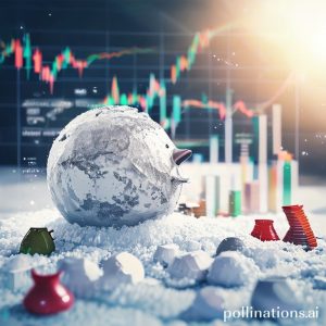 A visual analogy of a snowball rolling downhill, getting bigger and bigger, representing the compounding effect of long-term investment for education. Various financial instruments (piggy bank, stock chart, mutual fund graph) are subtly in the background.