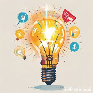 An illustration of a lightbulb with various marketing icons (social media, SEO, content, megaphone) around it, symbolizing ideas and strategies for brand awareness. The lightbulb is glowing brightly, signifying clarity and recognition.
