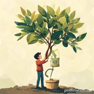 An illustration of a young person watering a small money tree, with the tree growing larger in the background, symbolizing starting early to grow wealth for retirement. The person looks optimistic and diligent.