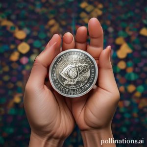 Ilustrasi tangan memegang batangan perak mengkilap dengan latar belakang grafik harga yang menunjukkan tren naik. Ada koin perak di sekitarnya.