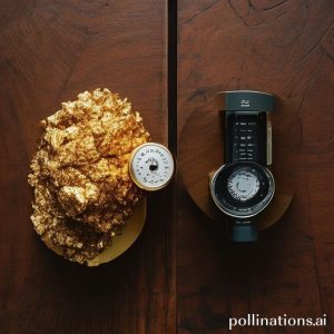 Perbandingan visual antara emas batangan dan perak batangan di atas meja, dengan timbangan digital di sampingnya.